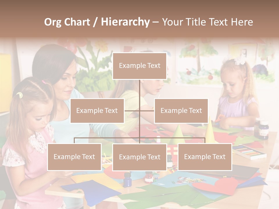 A Group Of Children Sitting Around A Table PowerPoint Template