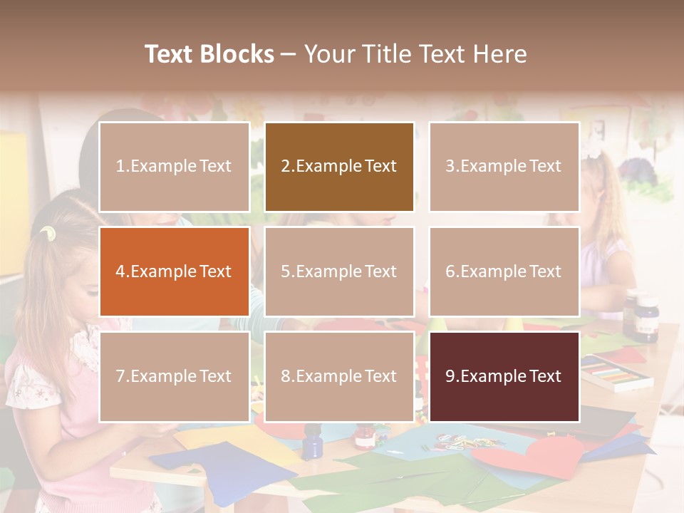 A Group Of Children Sitting Around A Table PowerPoint Template