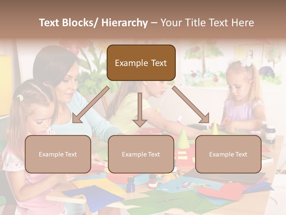 A Group Of Children Sitting Around A Table PowerPoint Template