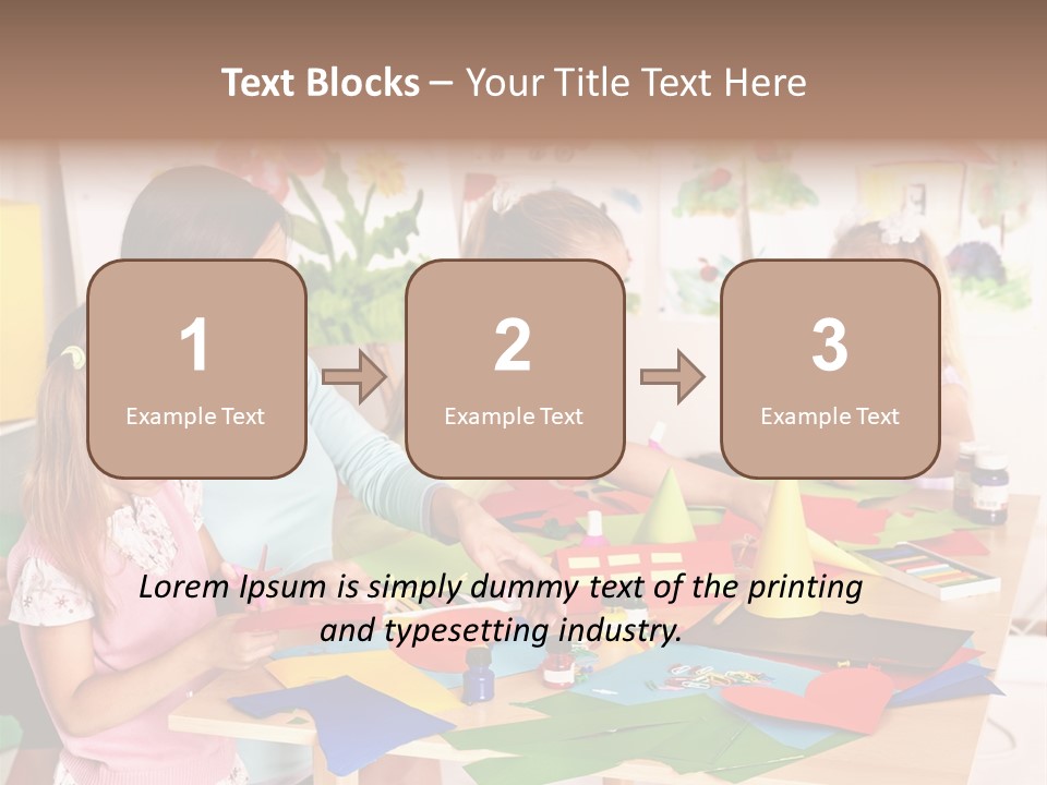 A Group Of Children Sitting Around A Table PowerPoint Template