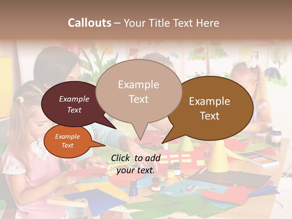 A Group Of Children Sitting Around A Table PowerPoint Template