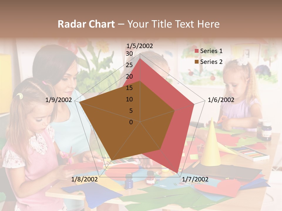 A Group Of Children Sitting Around A Table PowerPoint Template