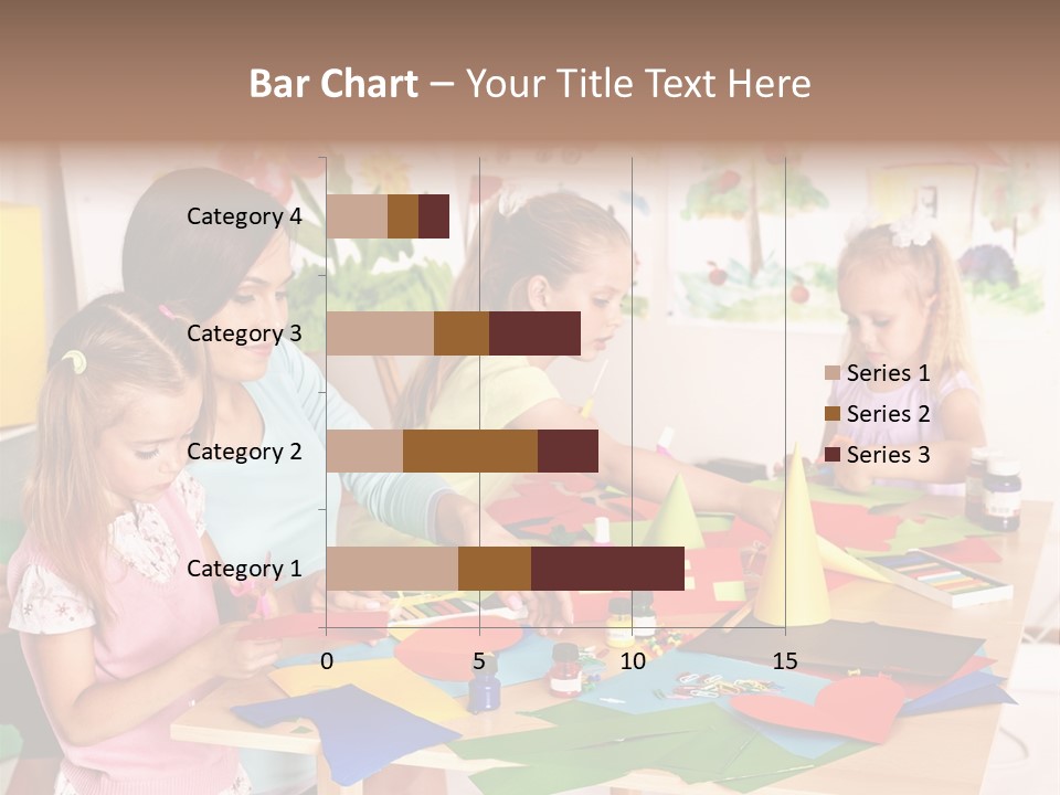 A Group Of Children Sitting Around A Table PowerPoint Template