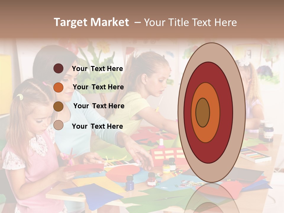 A Group Of Children Sitting Around A Table PowerPoint Template