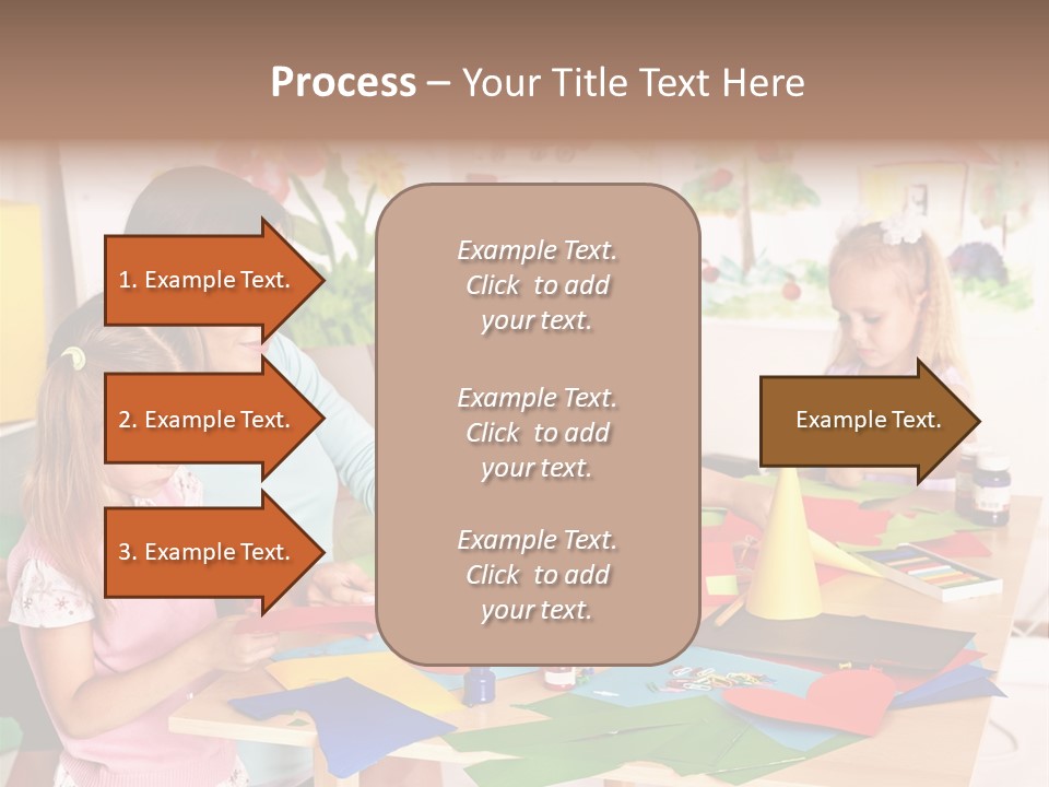 A Group Of Children Sitting Around A Table PowerPoint Template