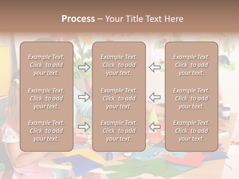 A Group Of Children Sitting Around A Table PowerPoint Template