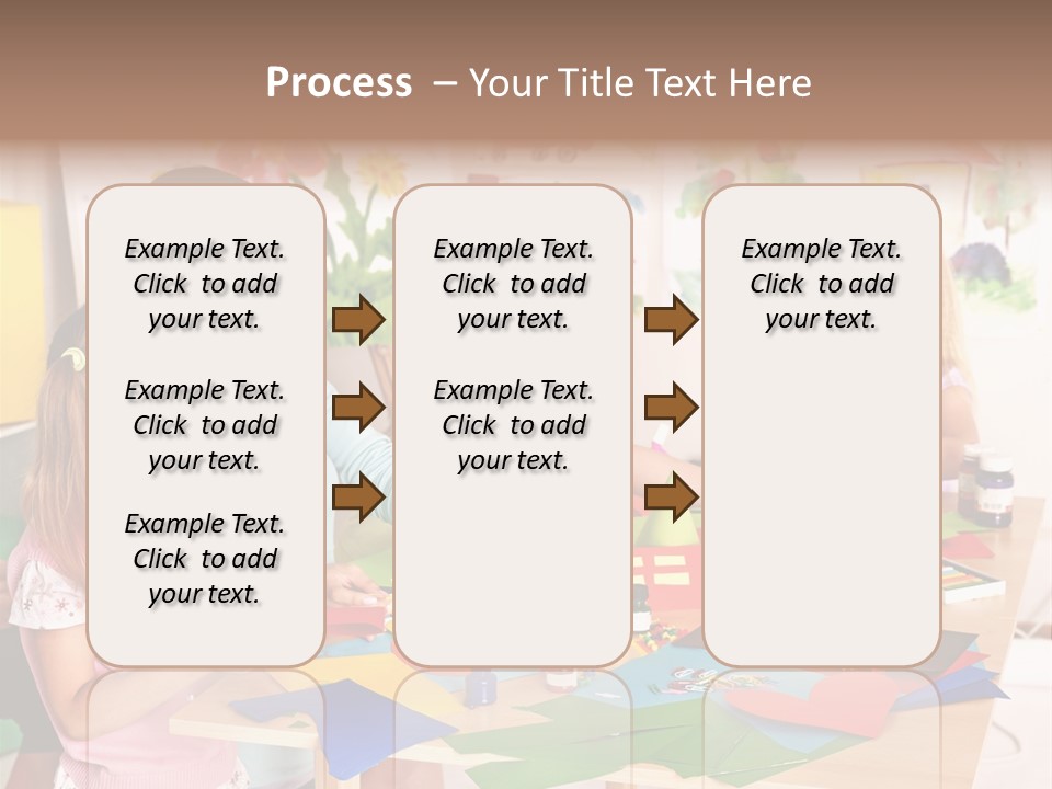 A Group Of Children Sitting Around A Table PowerPoint Template