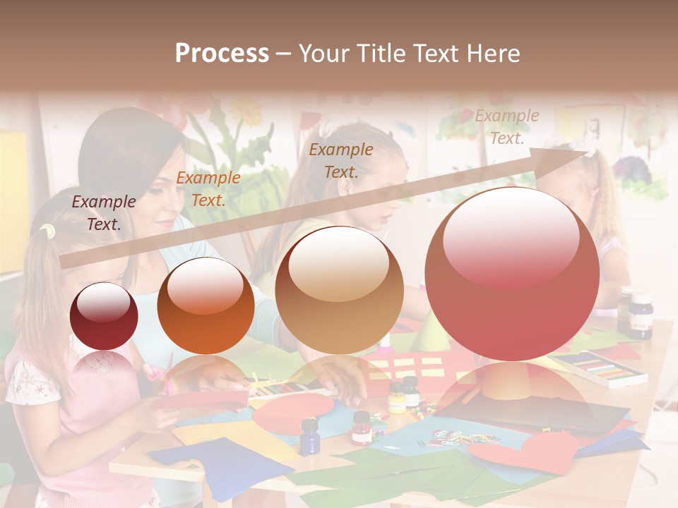 A Group Of Children Sitting Around A Table PowerPoint Template