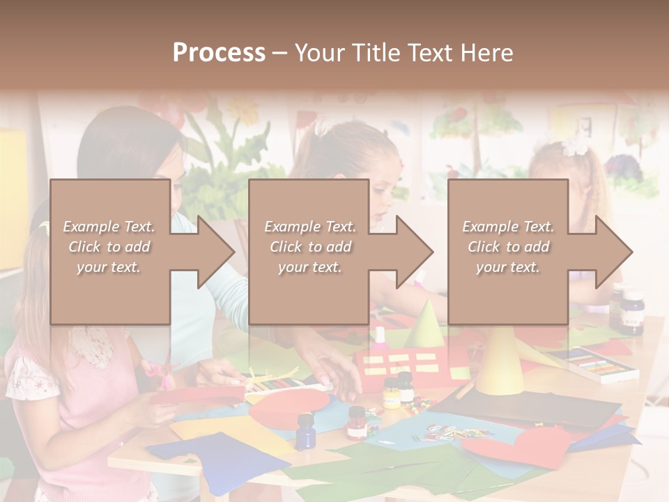 A Group Of Children Sitting Around A Table PowerPoint Template