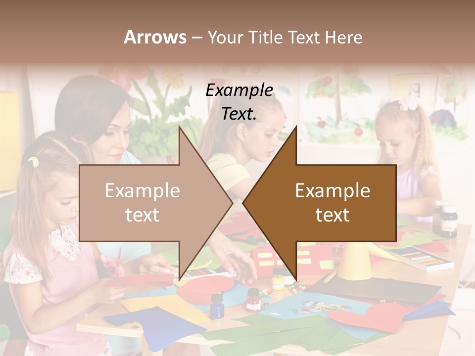 A Group Of Children Sitting Around A Table PowerPoint Template