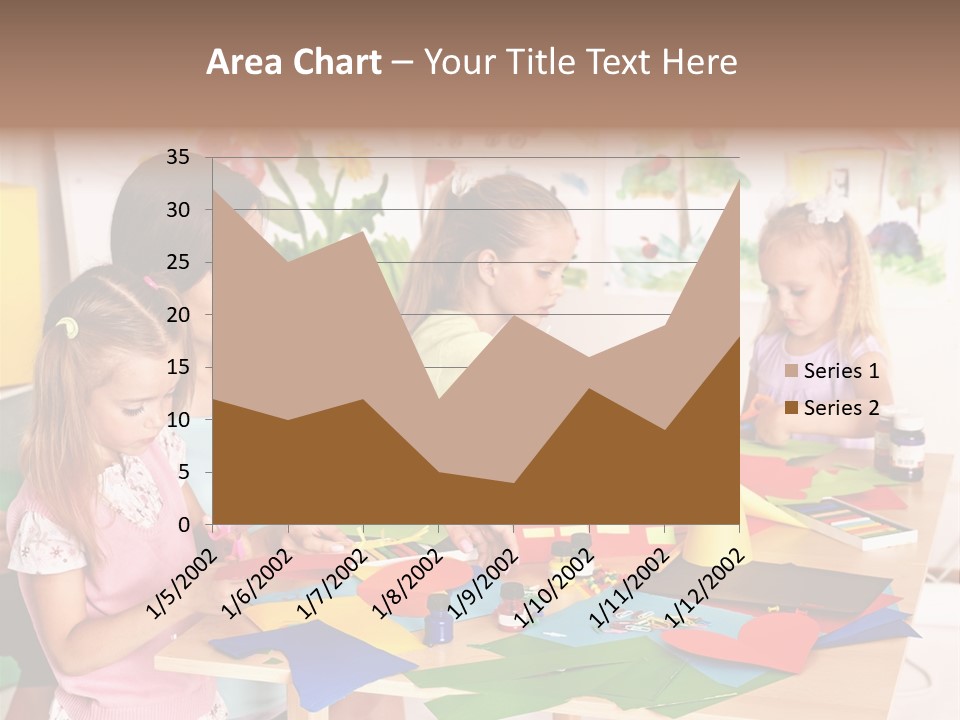 A Group Of Children Sitting Around A Table PowerPoint Template