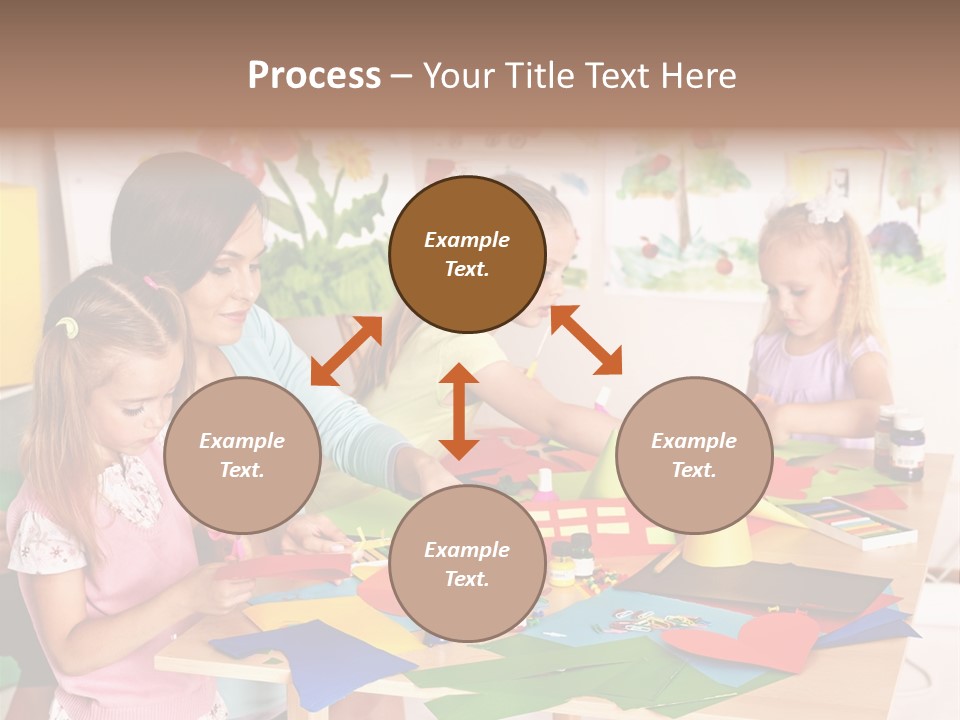 A Group Of Children Sitting Around A Table PowerPoint Template