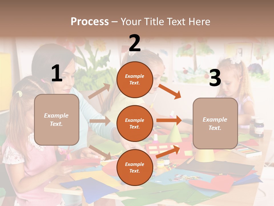 A Group Of Children Sitting Around A Table PowerPoint Template
