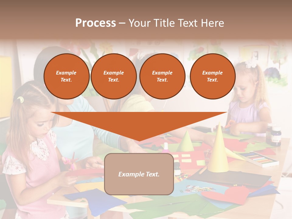 A Group Of Children Sitting Around A Table PowerPoint Template