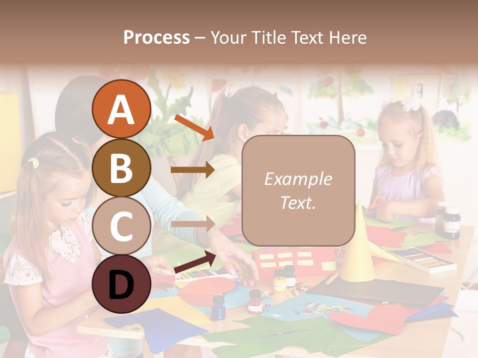 A Group Of Children Sitting Around A Table PowerPoint Template