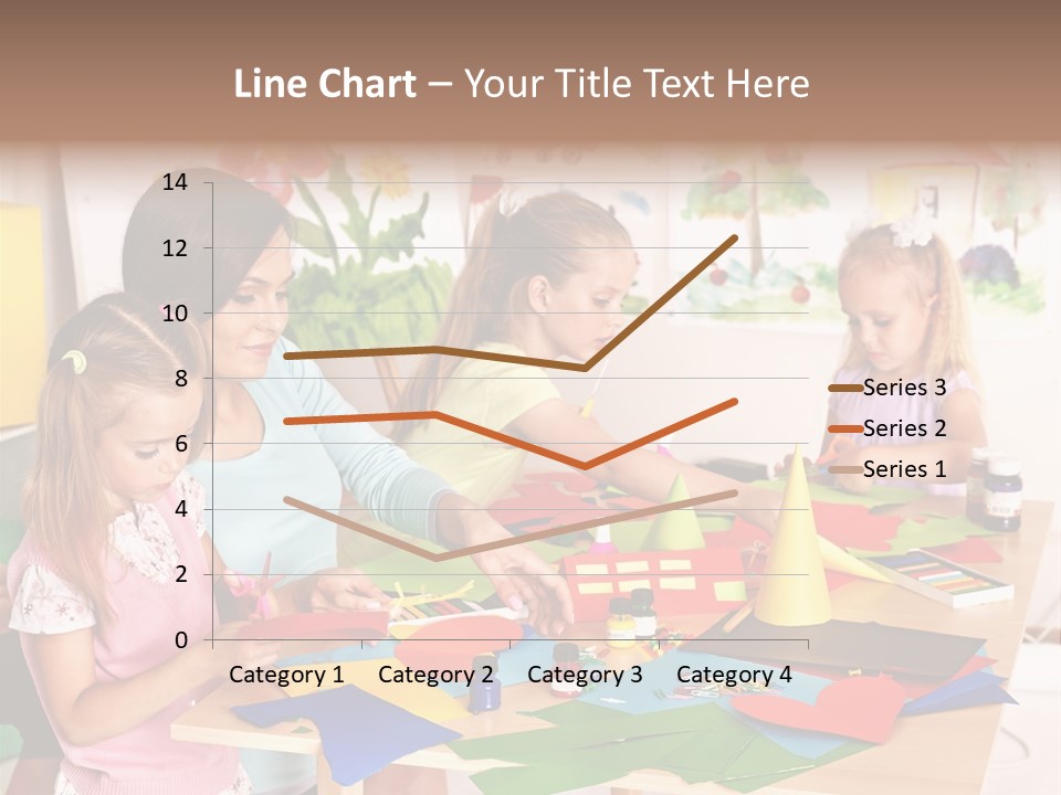 A Group Of Children Sitting Around A Table PowerPoint Template