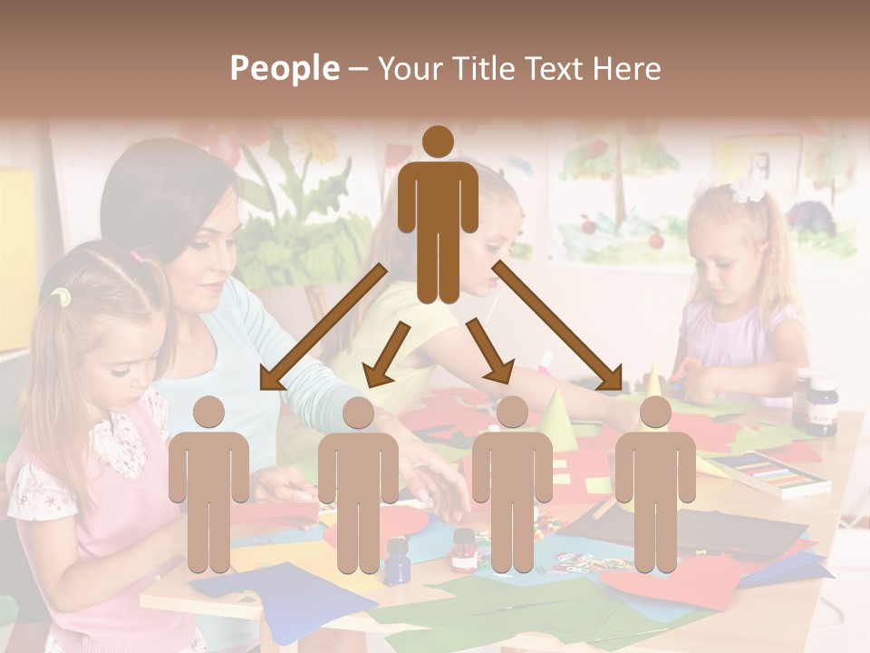 A Group Of Children Sitting Around A Table PowerPoint Template