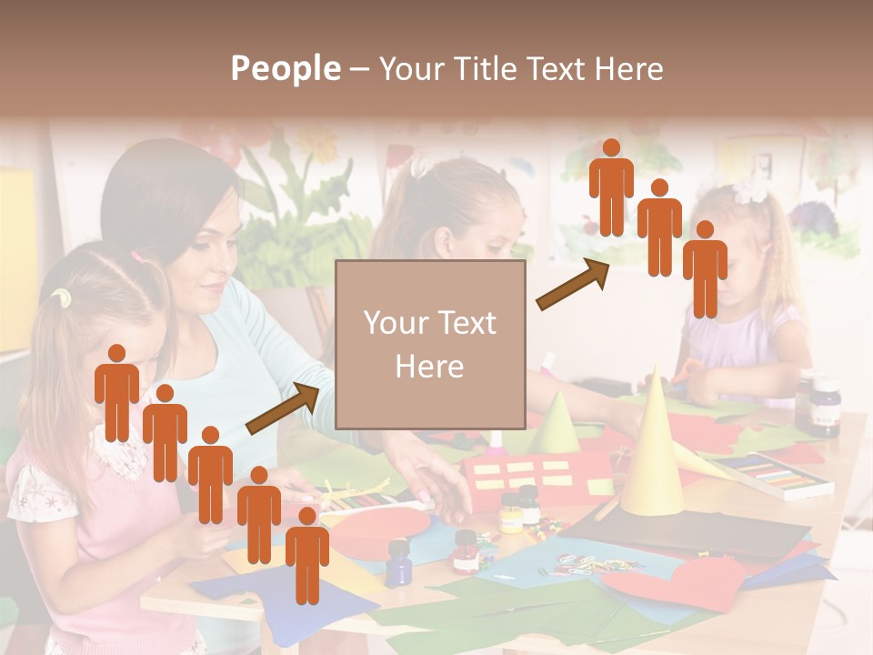 A Group Of Children Sitting Around A Table PowerPoint Template