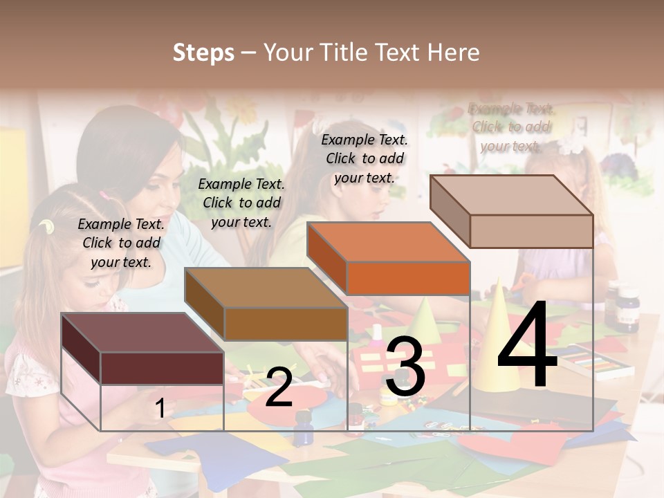 A Group Of Children Sitting Around A Table PowerPoint Template