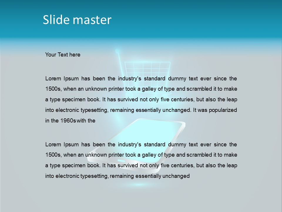 A Shopping Cart On Top Of A Cell Phone PowerPoint Template