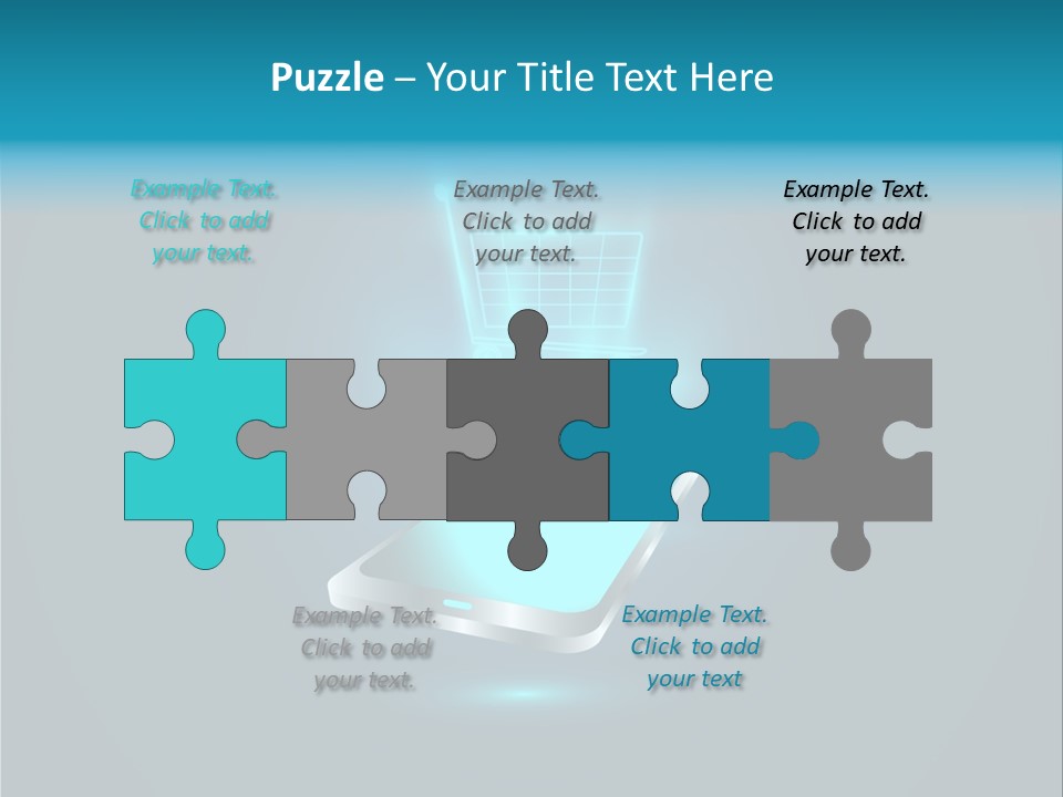 A Shopping Cart On Top Of A Cell Phone PowerPoint Template