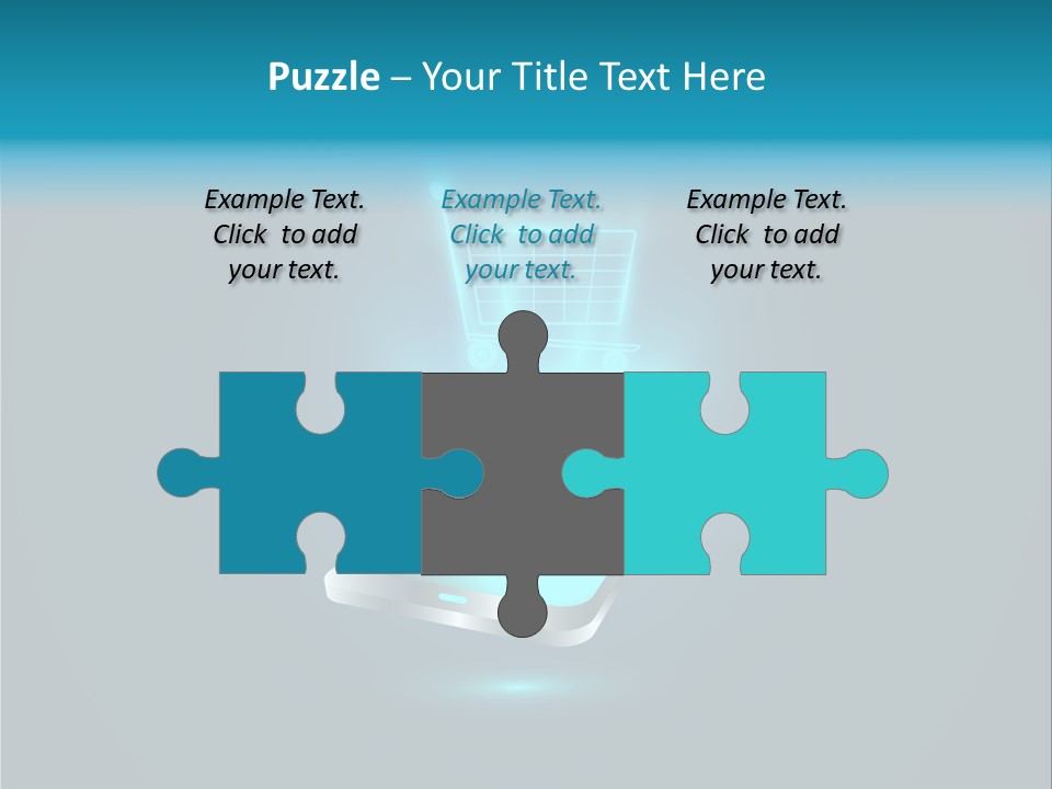 A Shopping Cart On Top Of A Cell Phone PowerPoint Template