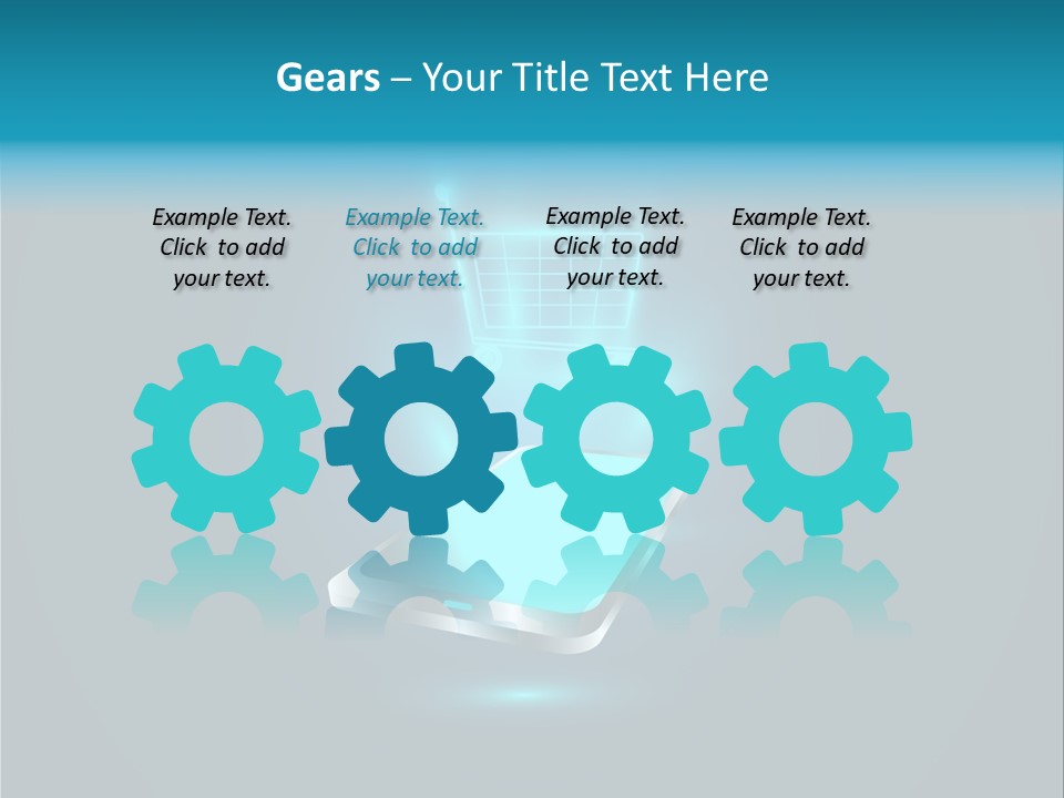 A Shopping Cart On Top Of A Cell Phone PowerPoint Template