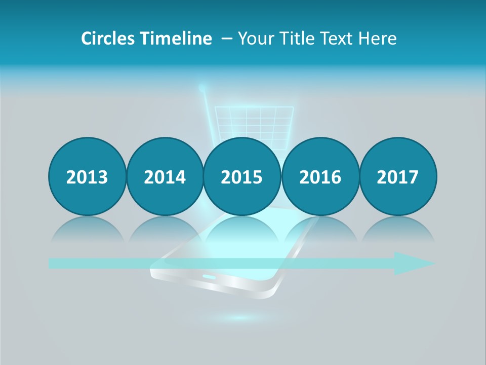 A Shopping Cart On Top Of A Cell Phone PowerPoint Template
