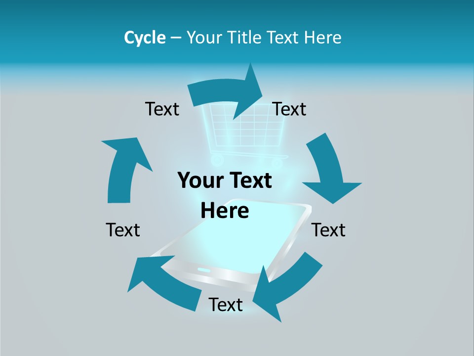 A Shopping Cart On Top Of A Cell Phone PowerPoint Template