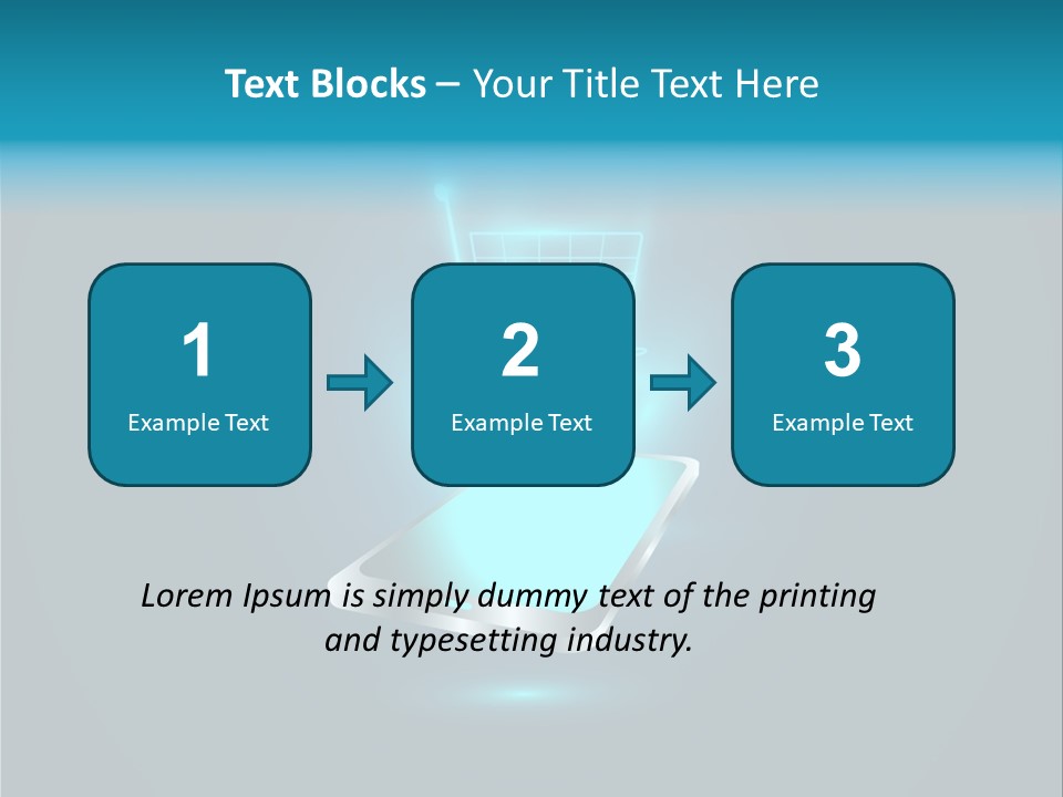 A Shopping Cart On Top Of A Cell Phone PowerPoint Template