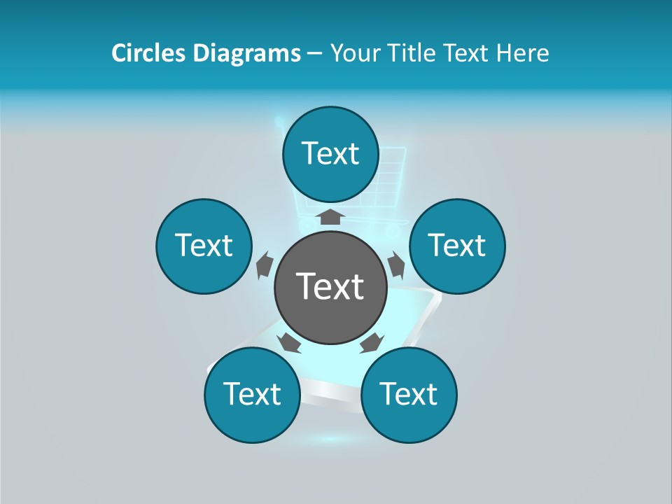 A Shopping Cart On Top Of A Cell Phone PowerPoint Template