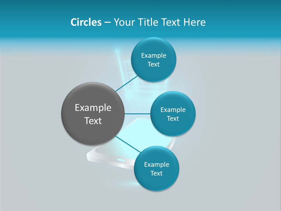 A Shopping Cart On Top Of A Cell Phone PowerPoint Template