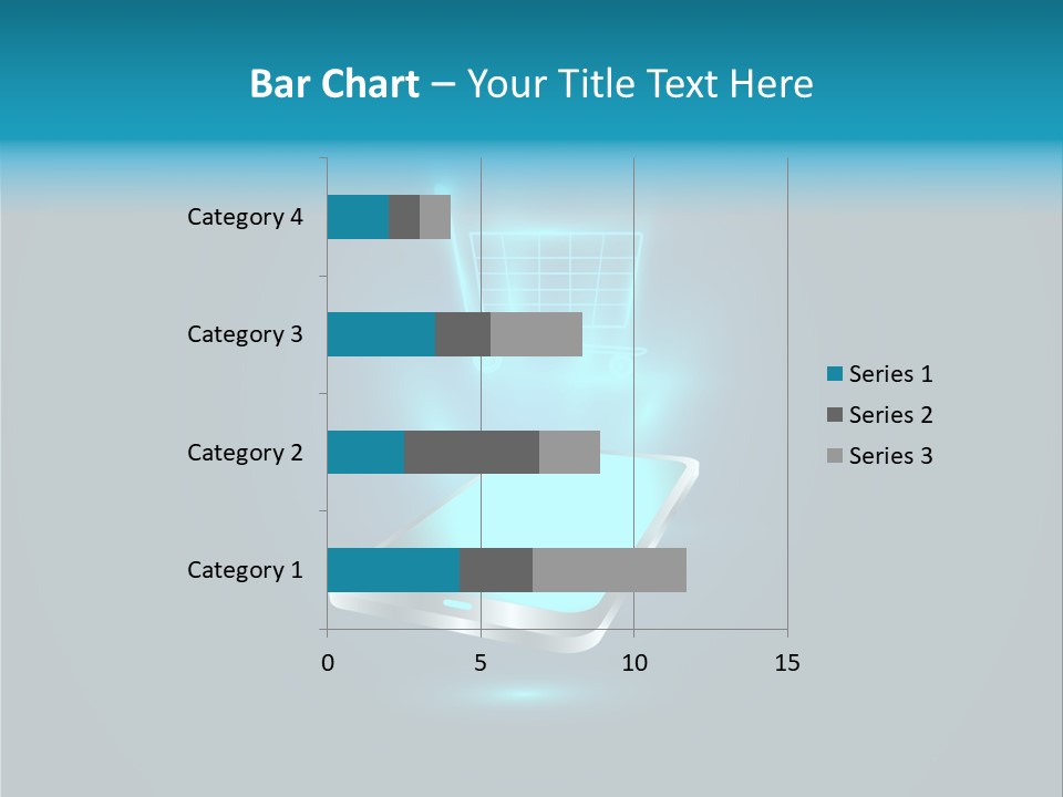 A Shopping Cart On Top Of A Cell Phone PowerPoint Template