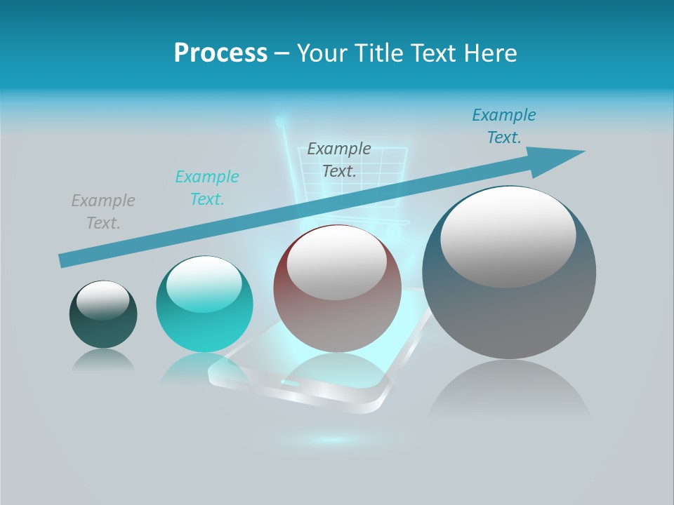 A Shopping Cart On Top Of A Cell Phone PowerPoint Template