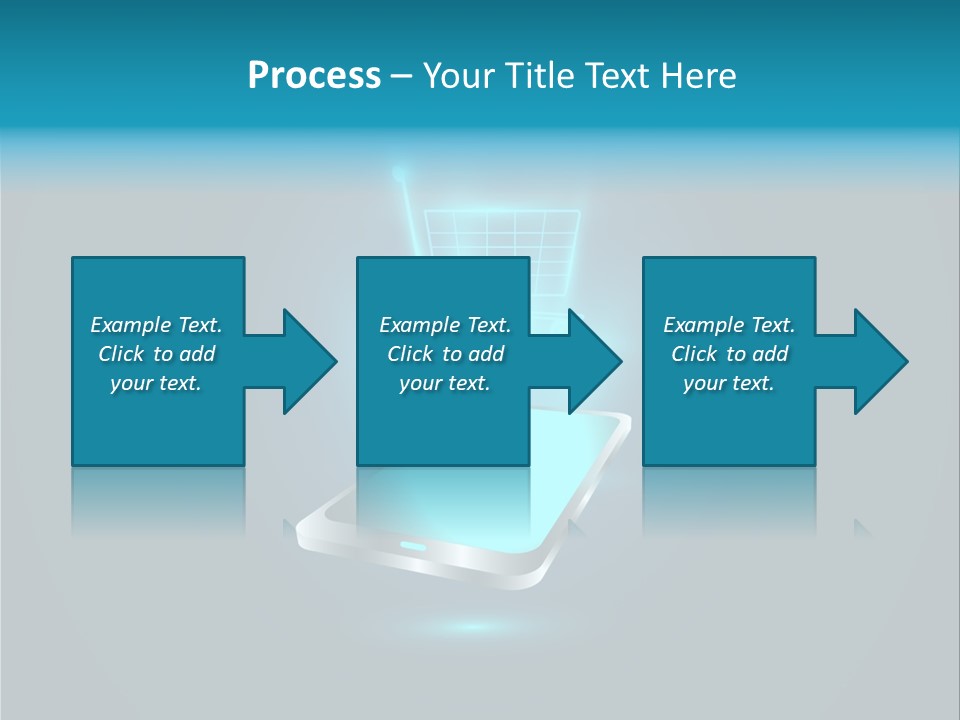 A Shopping Cart On Top Of A Cell Phone PowerPoint Template