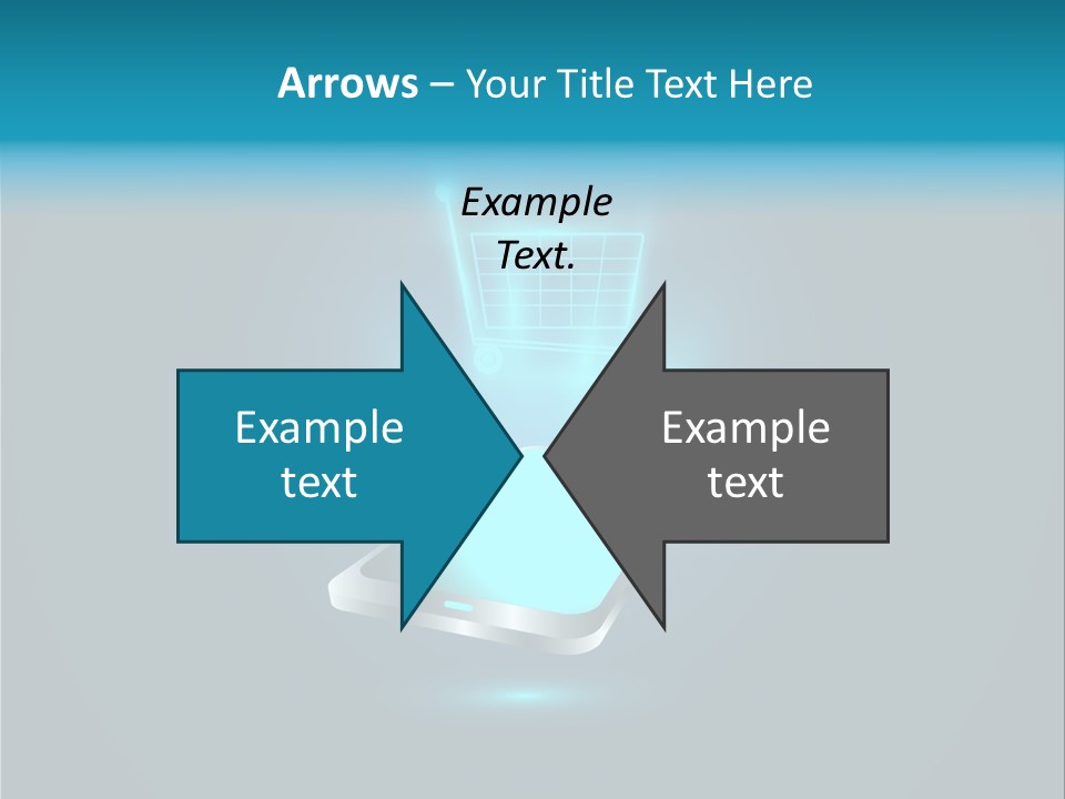 A Shopping Cart On Top Of A Cell Phone PowerPoint Template