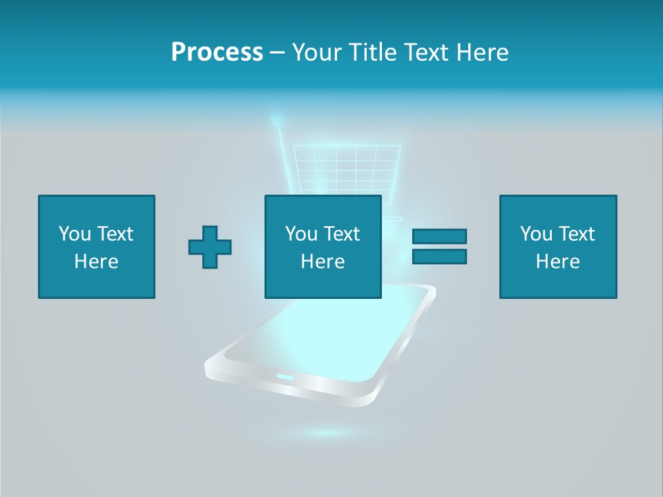 A Shopping Cart On Top Of A Cell Phone PowerPoint Template