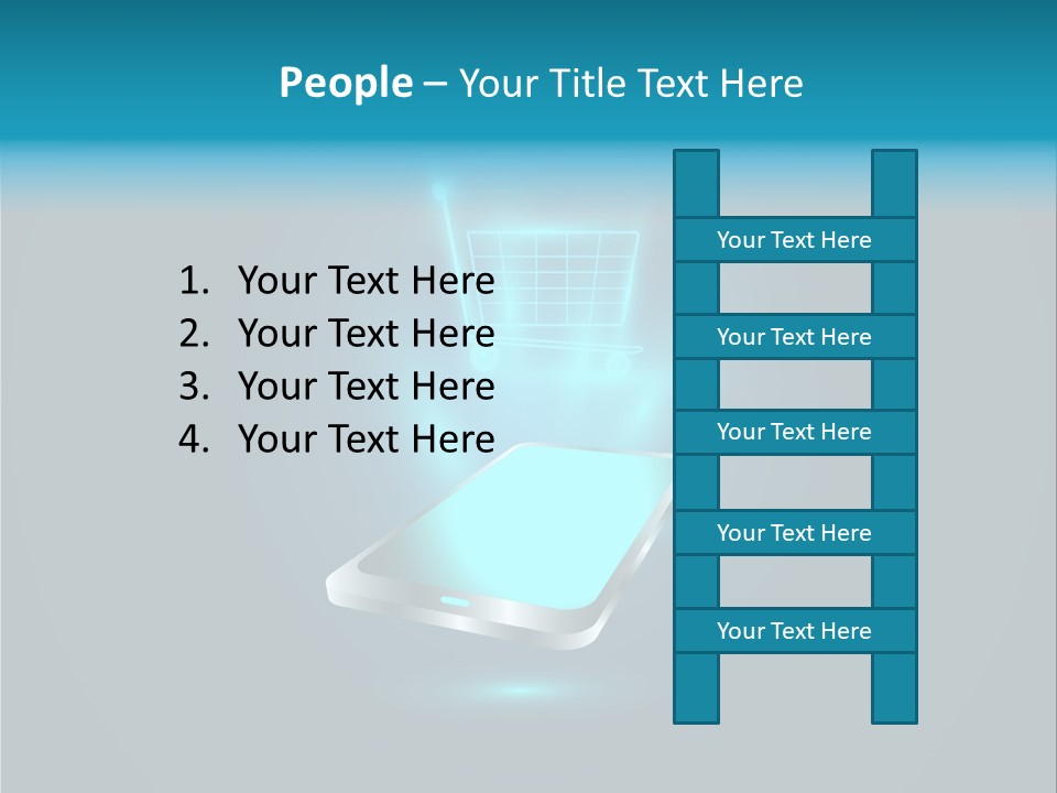 A Shopping Cart On Top Of A Cell Phone PowerPoint Template