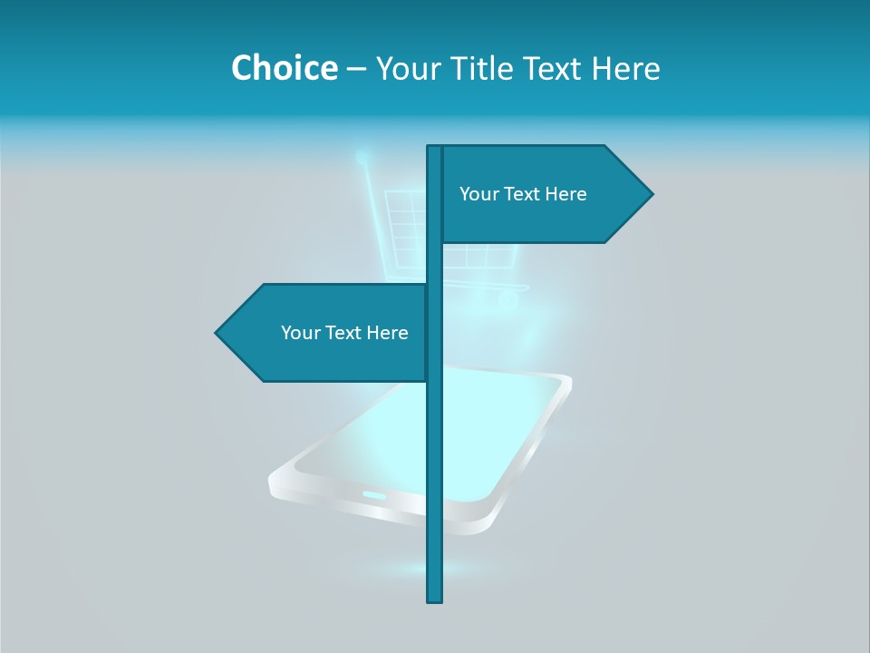 A Shopping Cart On Top Of A Cell Phone PowerPoint Template