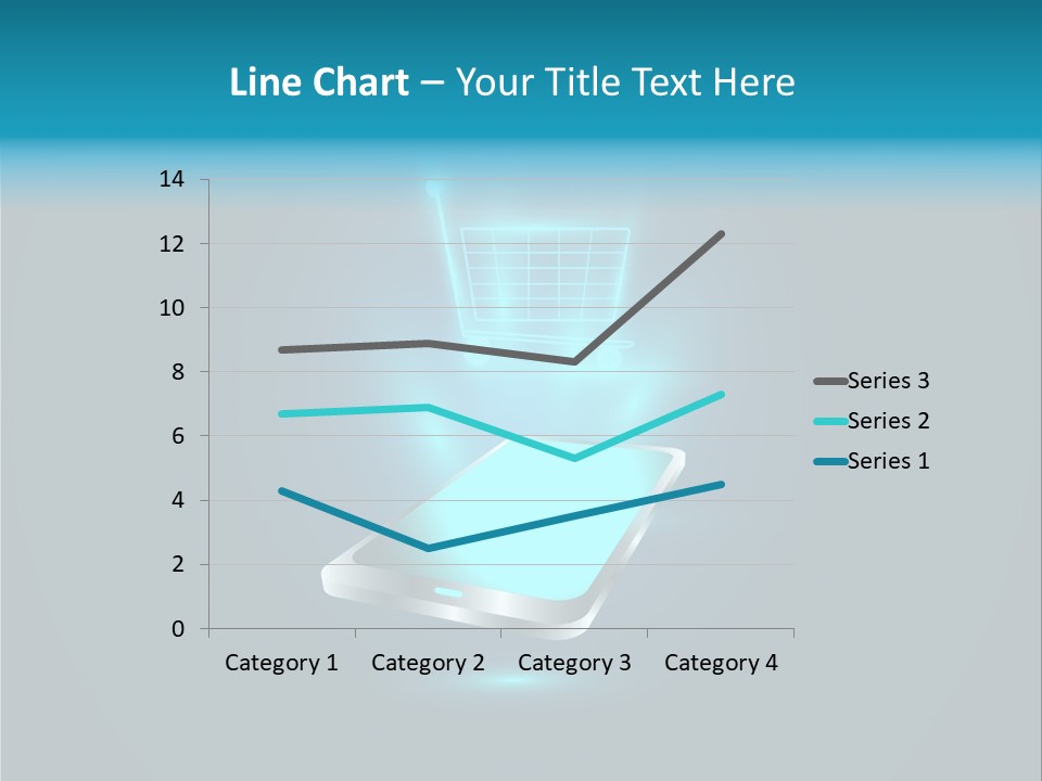 A Shopping Cart On Top Of A Cell Phone PowerPoint Template