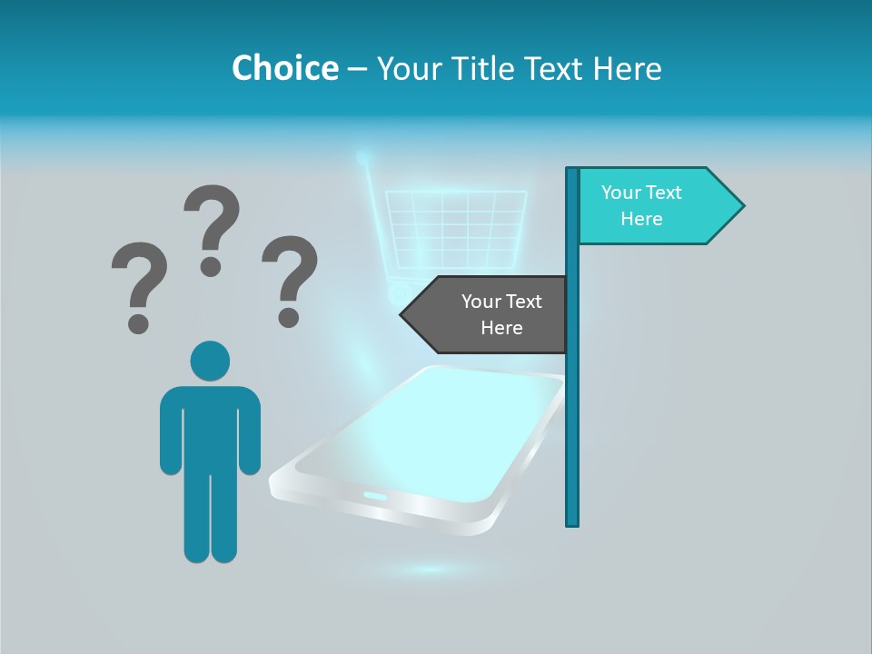 A Shopping Cart On Top Of A Cell Phone PowerPoint Template