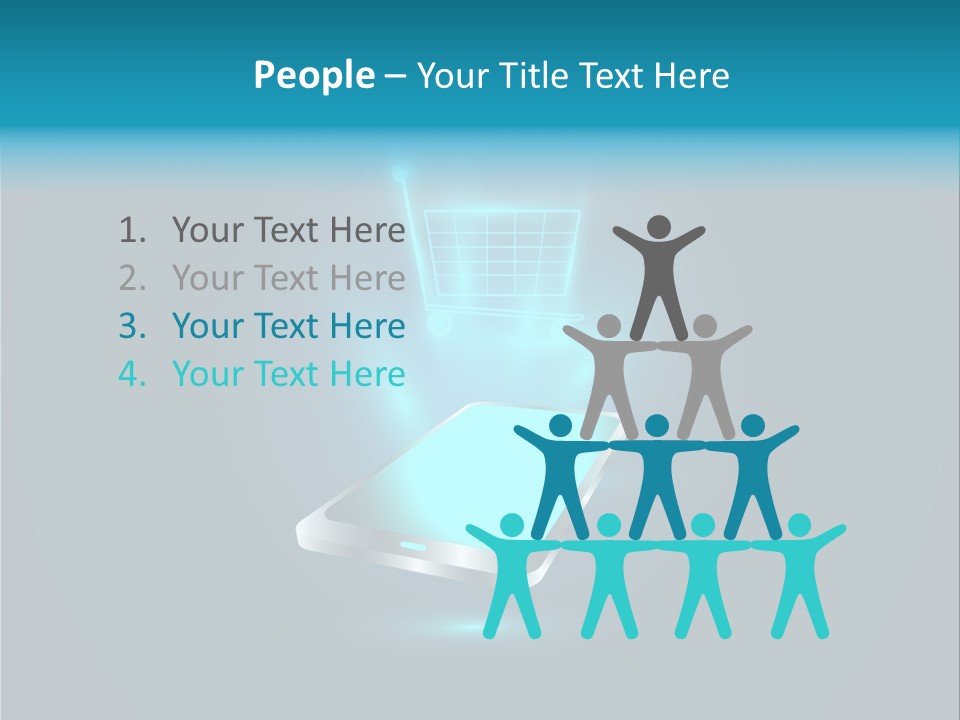 A Shopping Cart On Top Of A Cell Phone PowerPoint Template