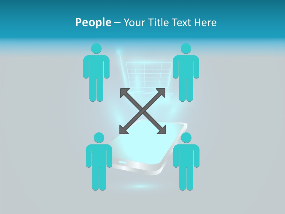 A Shopping Cart On Top Of A Cell Phone PowerPoint Template