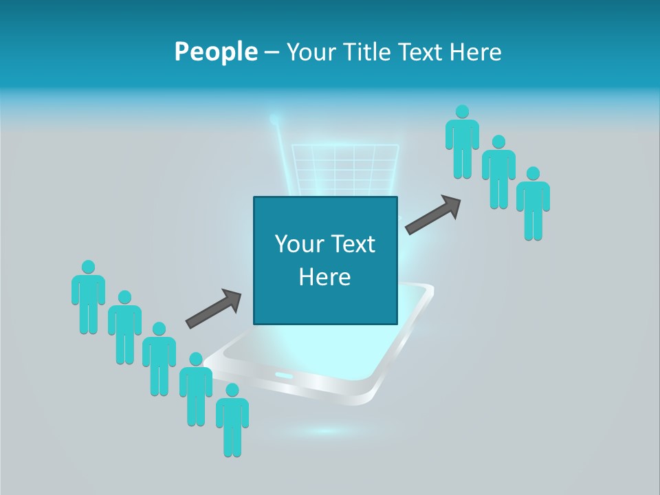 A Shopping Cart On Top Of A Cell Phone PowerPoint Template
