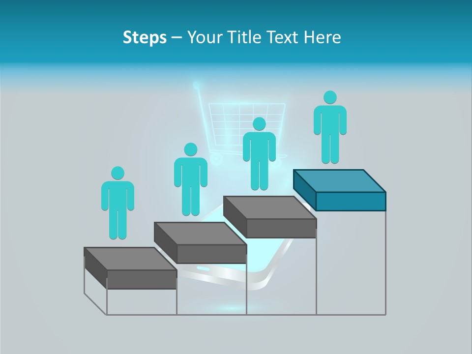 A Shopping Cart On Top Of A Cell Phone PowerPoint Template