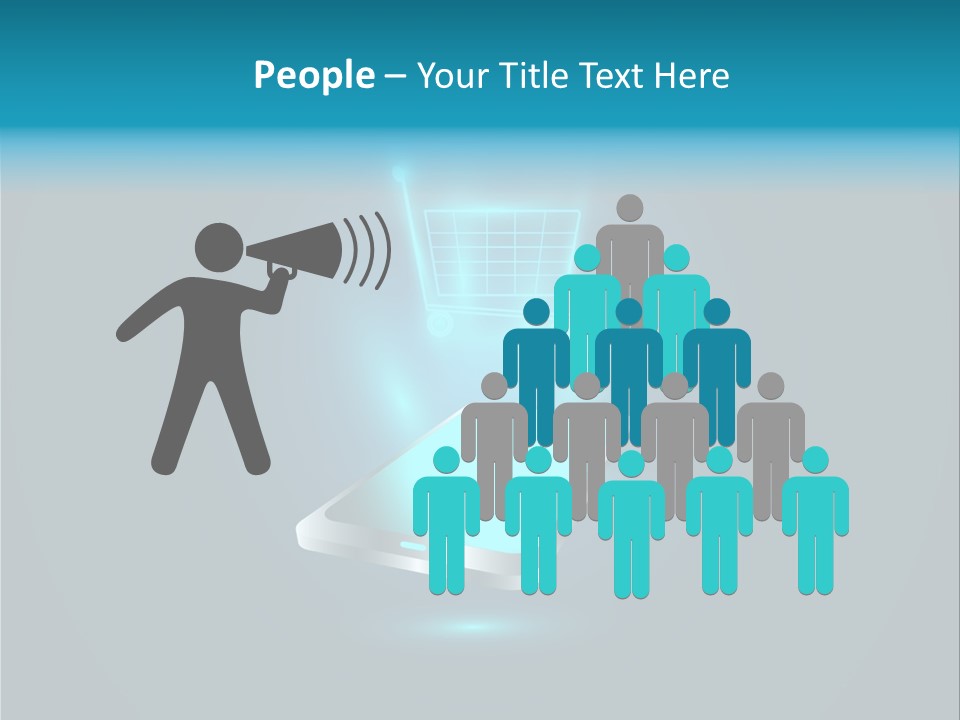 A Shopping Cart On Top Of A Cell Phone PowerPoint Template