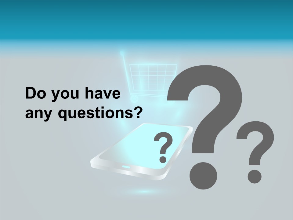 A Shopping Cart On Top Of A Cell Phone PowerPoint Template