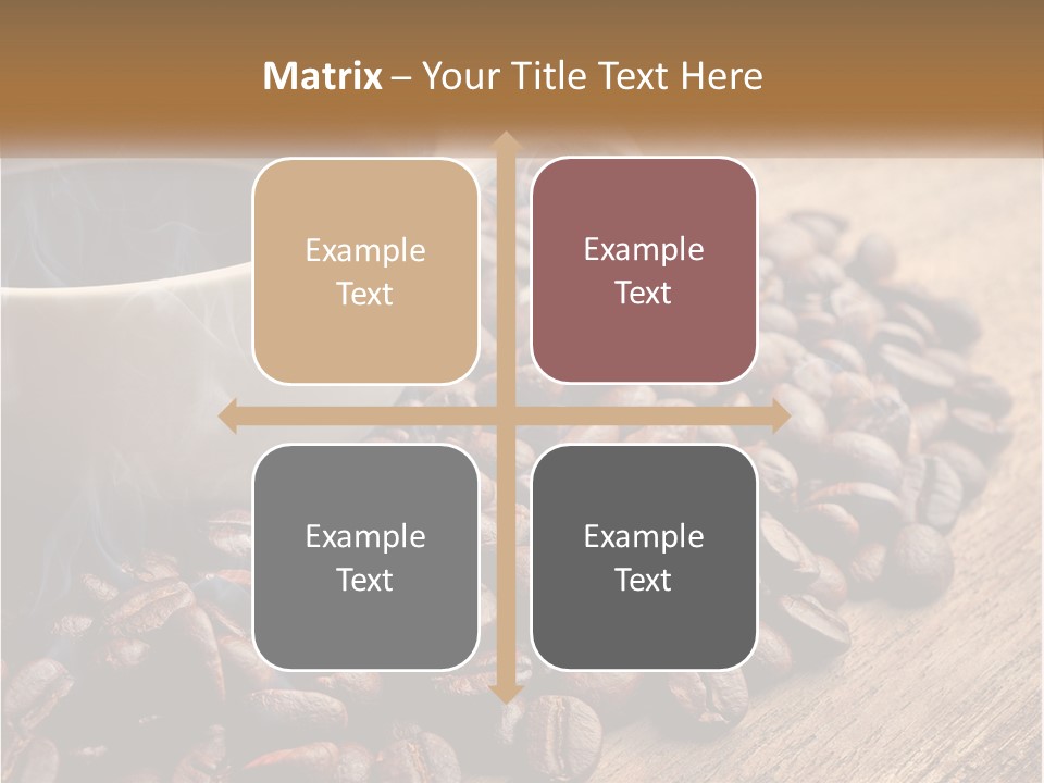 A Cup Of Coffee Sitting On Top Of A Pile Of Coffee Beans PowerPoint Template
