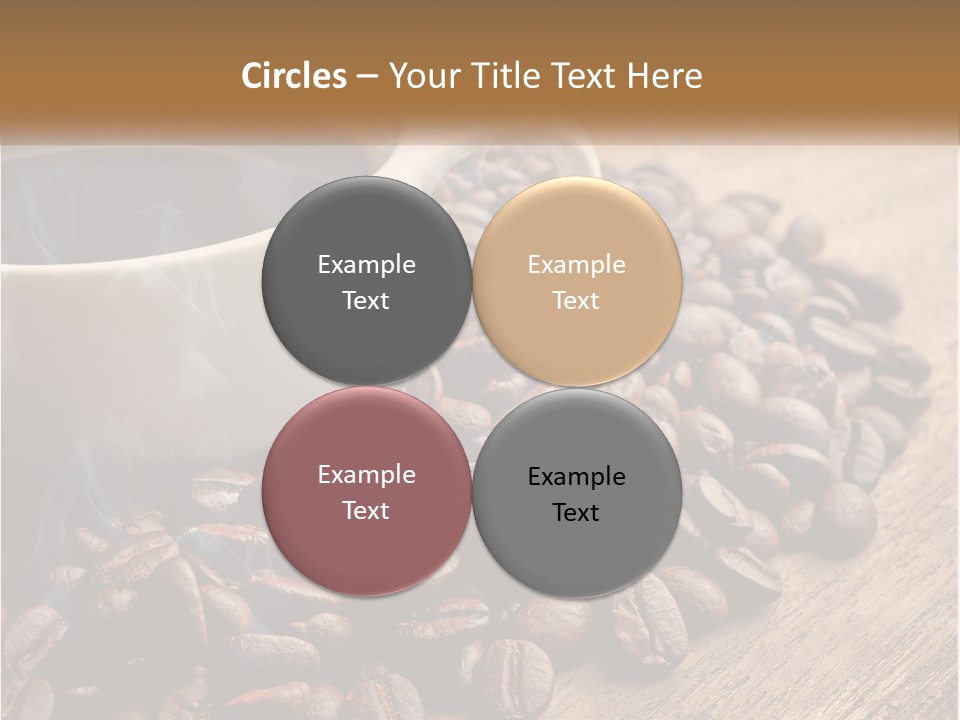 A Cup Of Coffee Sitting On Top Of A Pile Of Coffee Beans PowerPoint Template