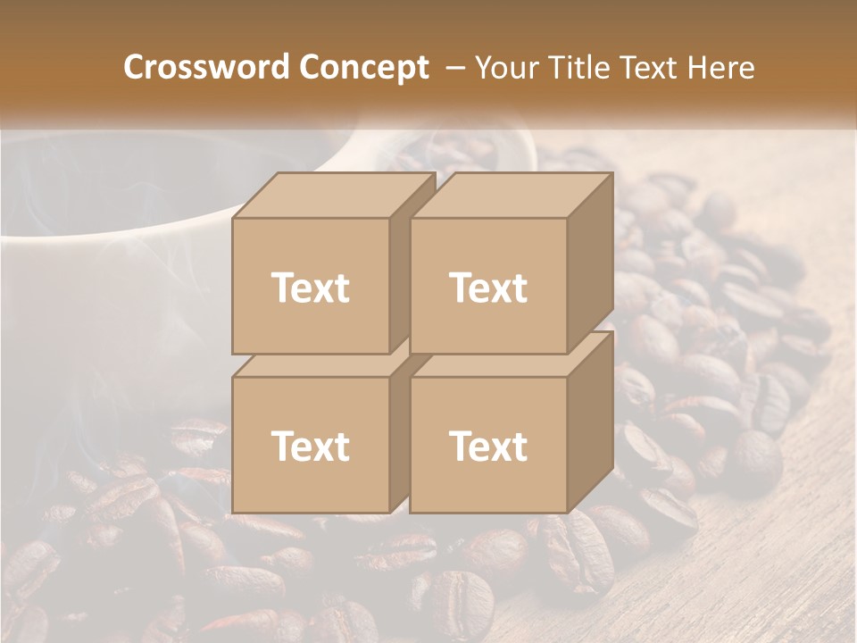 A Cup Of Coffee Sitting On Top Of A Pile Of Coffee Beans PowerPoint Template